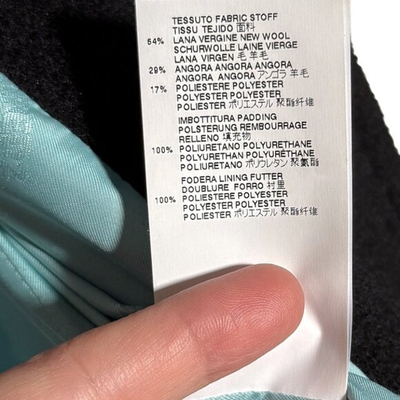 Dsquared2 Georgina Black Bonded Wool Crystal Buttons Coat - Picture 12 of 12